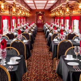 a dining room table in a restaurant