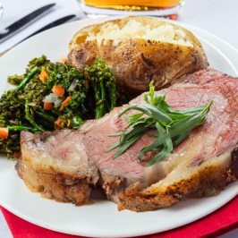 Locally raised prime rib slow roasted